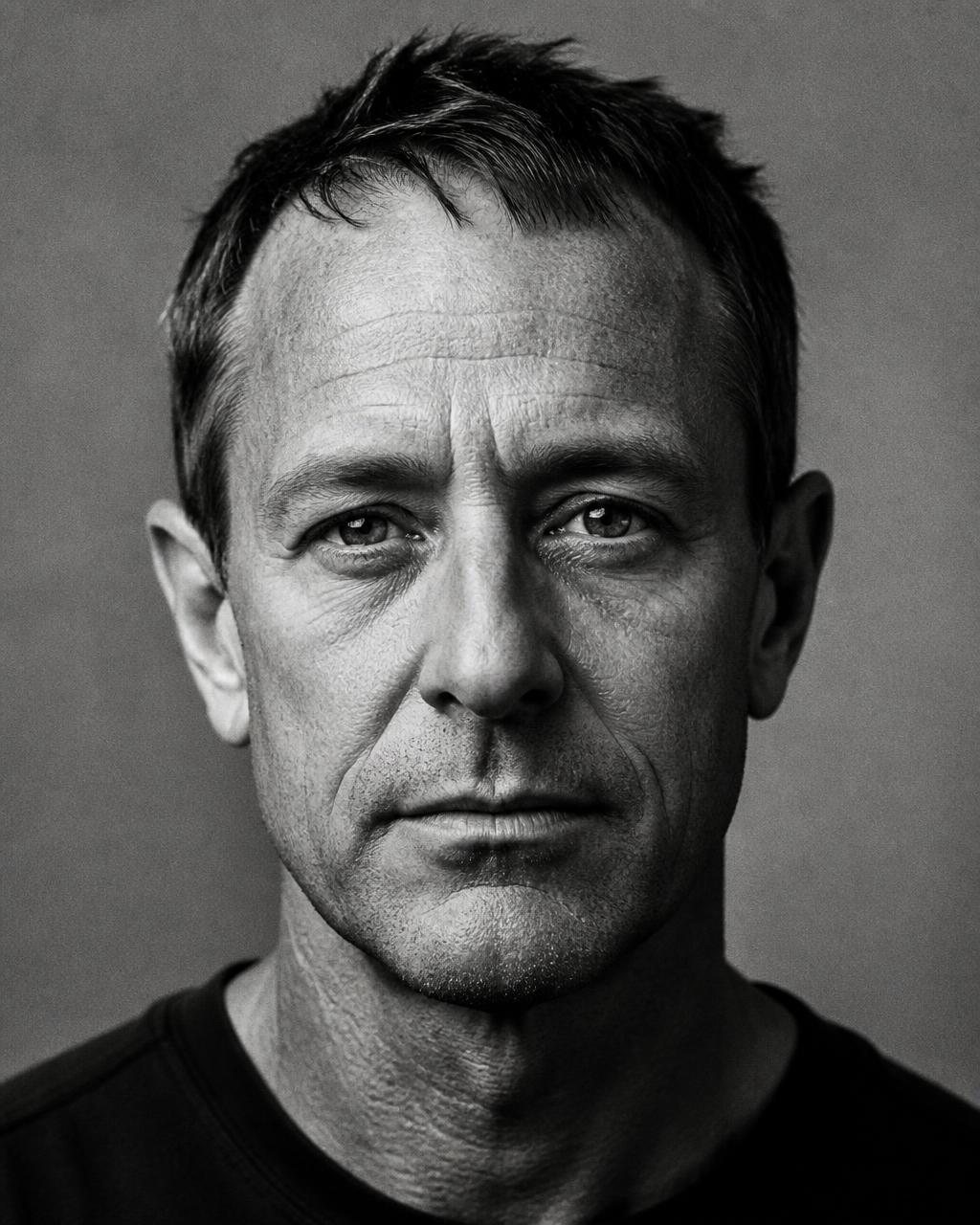 Black-and-white editorial portrait of the Zero Booze founder